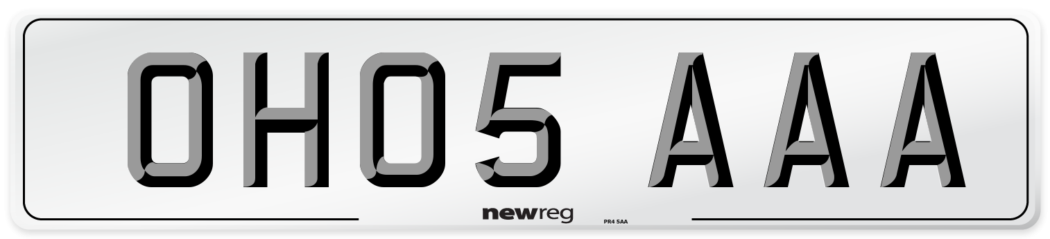 OH05 AAA Number Plate from New Reg